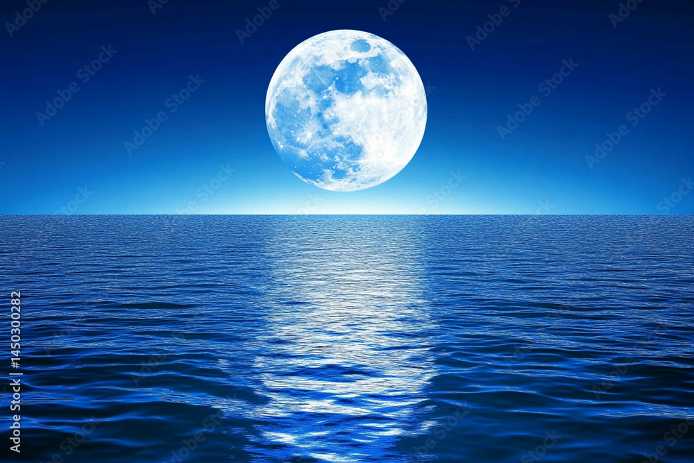 Serene lake reflecting the luminous moon creates a tranquil atmosphere at night Serene lake reflecting the luminous moon creates a tranquil atmosphere at night
