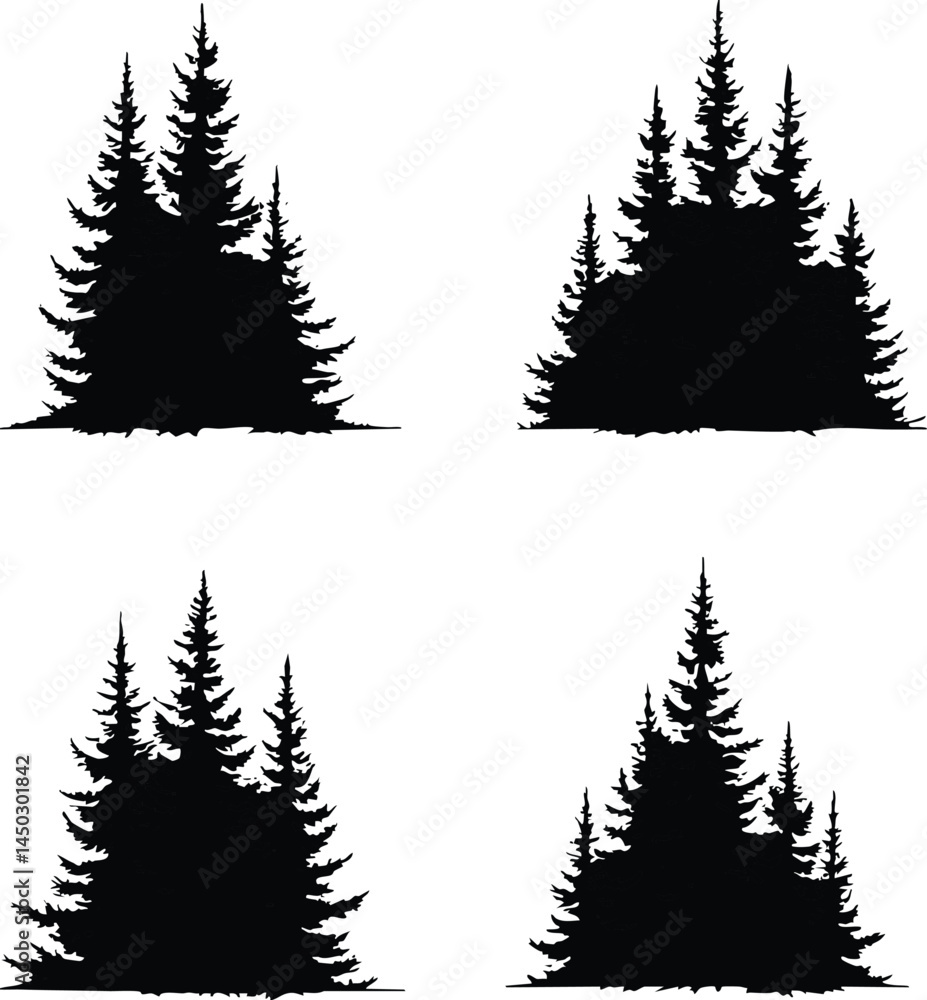 Obraz premium set of christmas trees