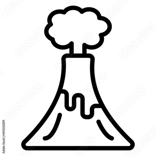Volcano Vector Line Icon Design