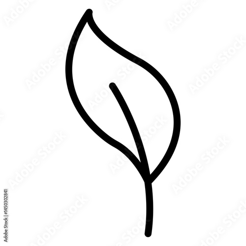 Leaf Symbol Vector Line Icon Design
