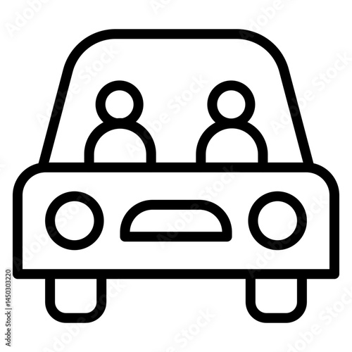 Carpool Icon Vector Line Icon Design