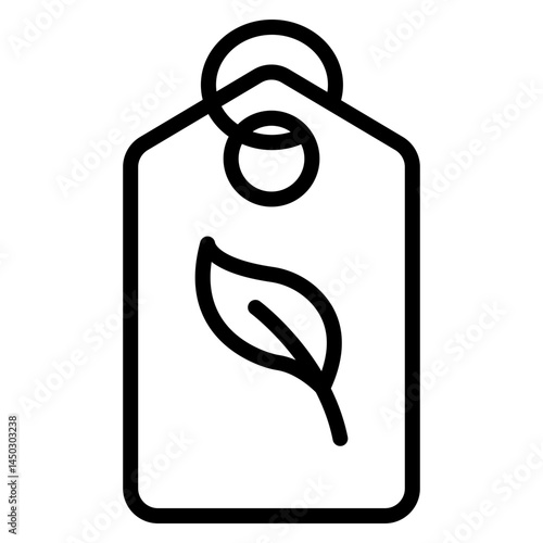 Eco Label Vector Line Icon Design