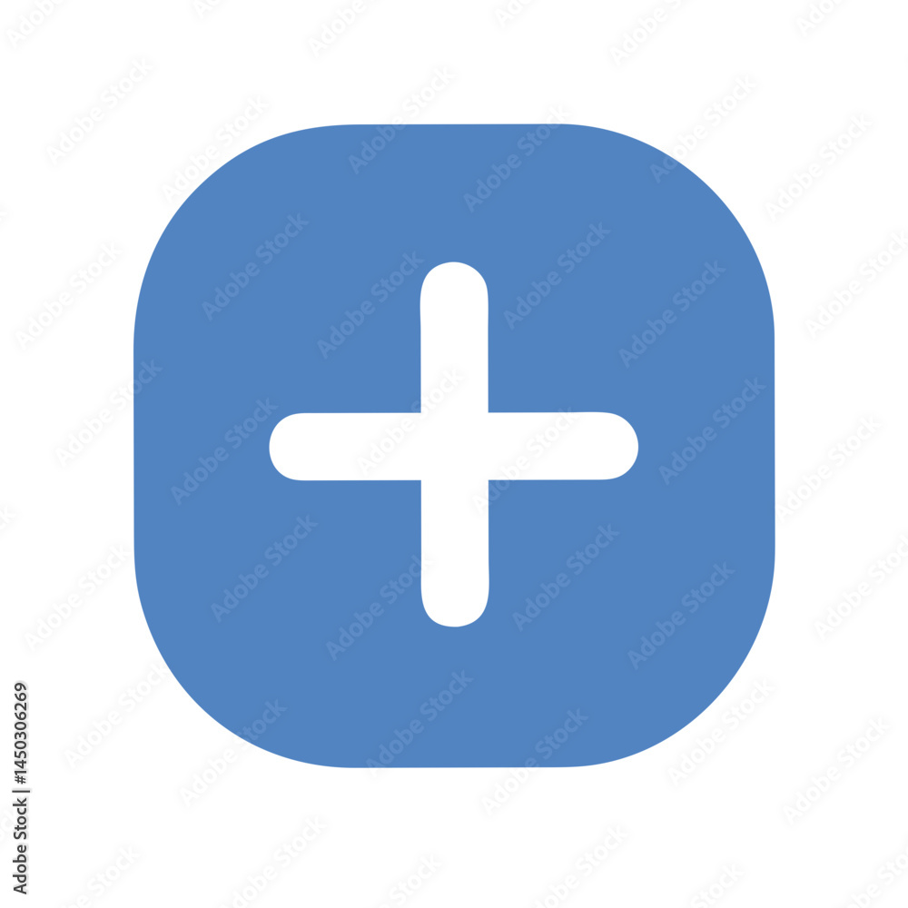 Add Symbol Icon in Flat Design with Blue Background Add Symbol Icon in Flat Design with Blue Background