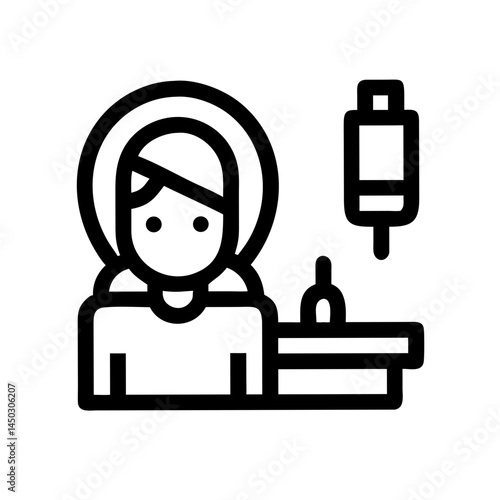 Beauty salon illustration with a client receiving treatment  