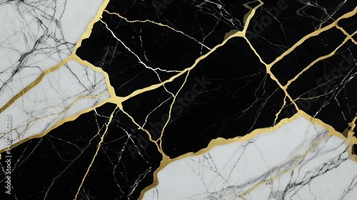 Wallpaper Mural Luxury black and white gold marble Torontodigital.ca