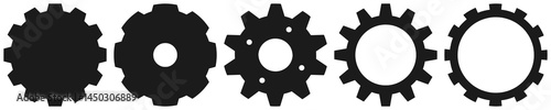 gear wheel icon set. simple cogwheel collection set for engineering and machinery. gear icon vector