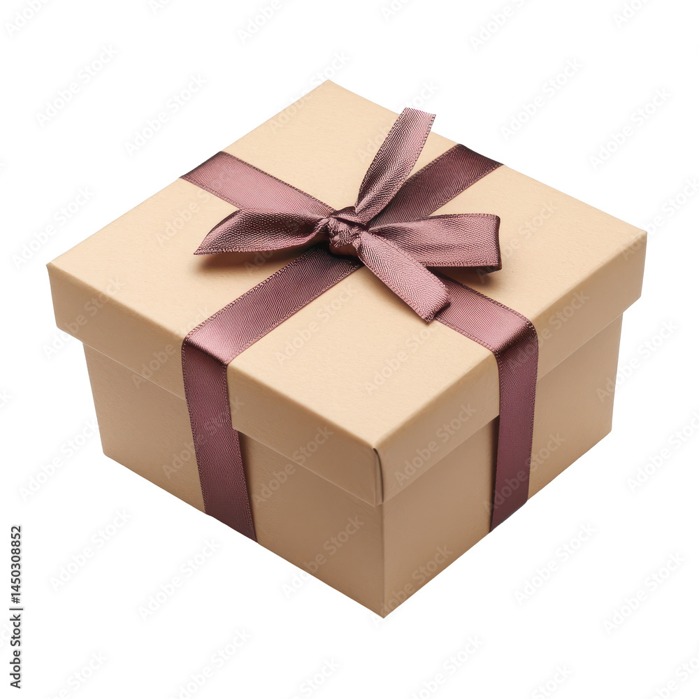 A gift box with a ribbon tied around it, ready for shopping. isolated on white background A gift box with a ribbon tied around it, ready for shopping. isolated on white background