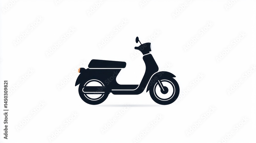 Obraz premium Silhouette of a Classic Scooter