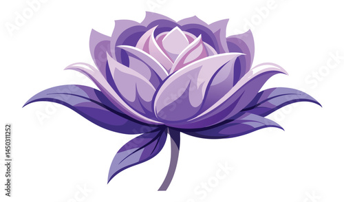 Elegant purple rose flower illustration design