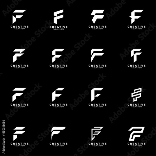 letter f logo set vector design