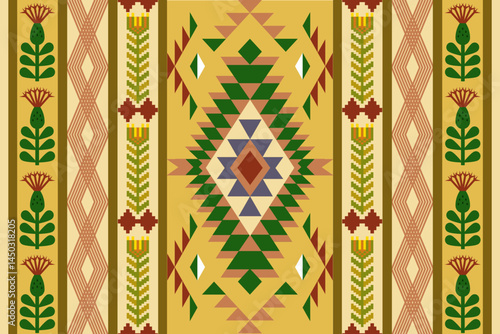 Ikat rug ethnic art seamless pattern Mexican style wallpaper, set, geometric, oriental, fabric, clothing, print, ornament, Aztec geometric, furniture