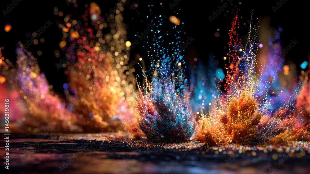Naklejka premium Vibrant Colorful Particle Explosion Abstract Background Image