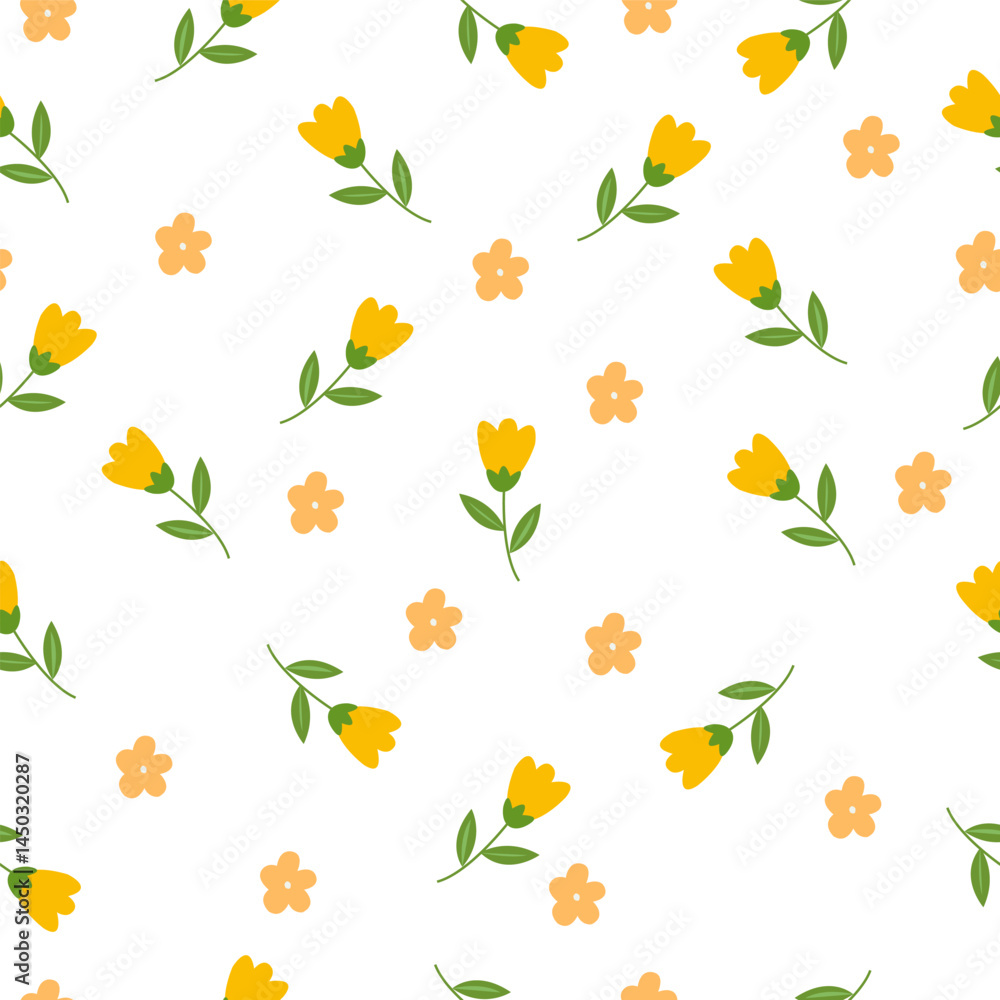 Obraz premium flat design flower nature pattern illustration for poster or social media or pamphlet.