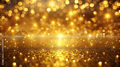 Glowing Yellow and Gold Lights Reflecting Off a Golden Backdrop , gold, yellow