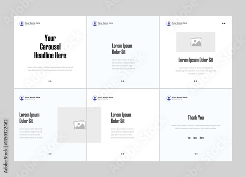 Six page linkedin carousel post, social media Instagram carousel post, modern and editable business carousel template design