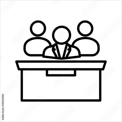 People jury group committee Icon set. Symbol isolated white background. vector illustration. color editable.