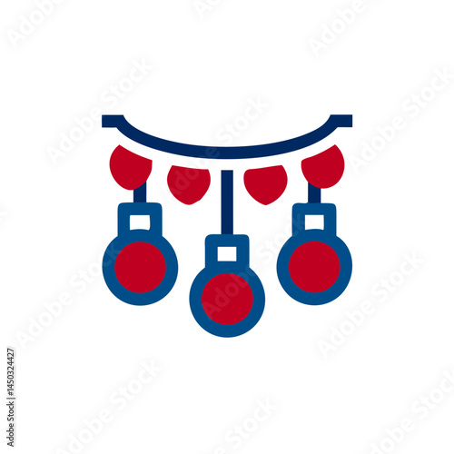 Party Lights Decorative String in Modern Style with Red and Blue  