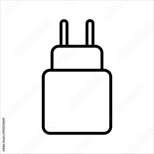 Smartphone USB charger Icon set. Symbol isolated white background. vector illustration. color editable.