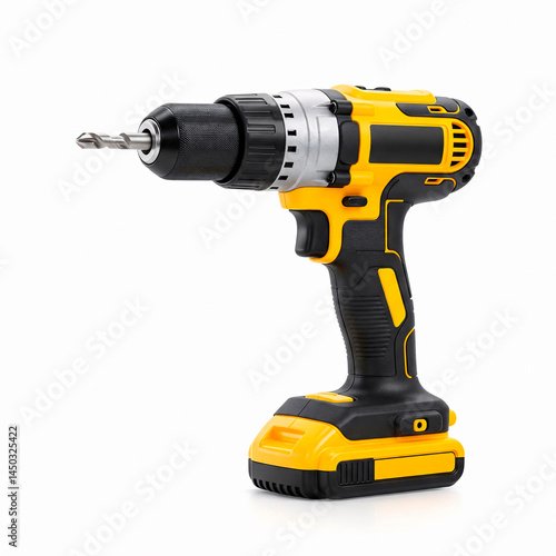 Electric screwdriver isolated on white background. 3d render image.