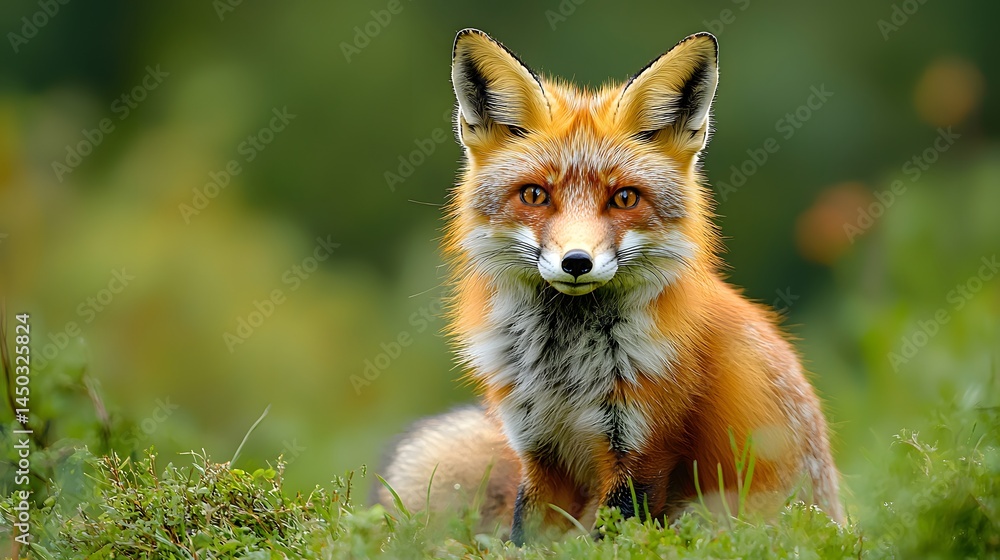 Red Fox hunting in a wildlife scene from Europe Red Fox hunting in a wildlife scene from Europe