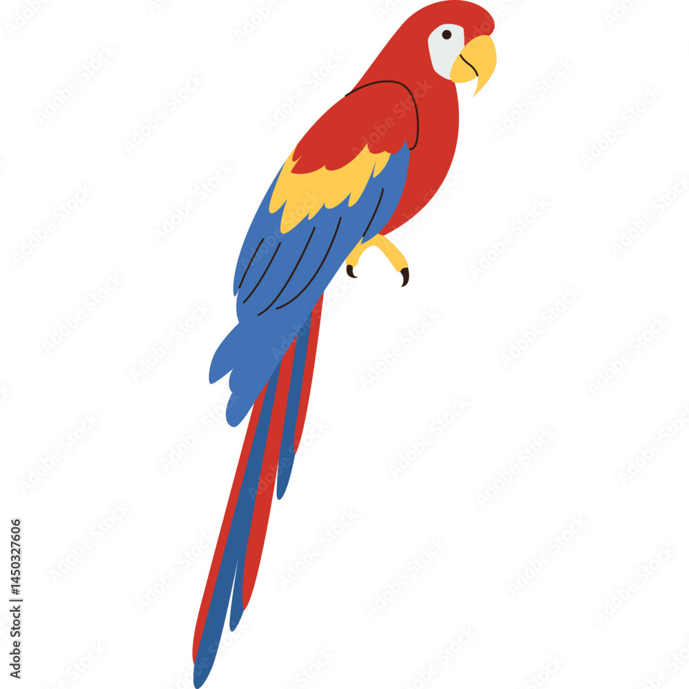 Fototapeta premium Parrot Flat Illustration