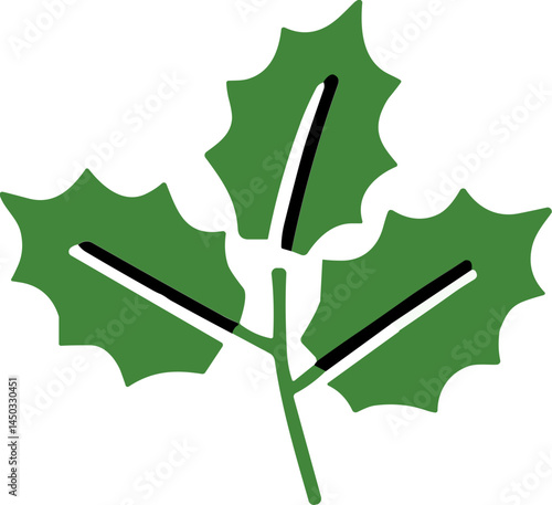 Green Leaves, Зеленые Листья - Simple Leaf Illustration in Green  