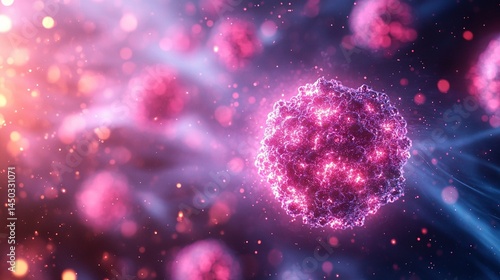Nanoparticles Delivering Drugs Directly to Cancer Cells in a Futuristic Medical Visualization