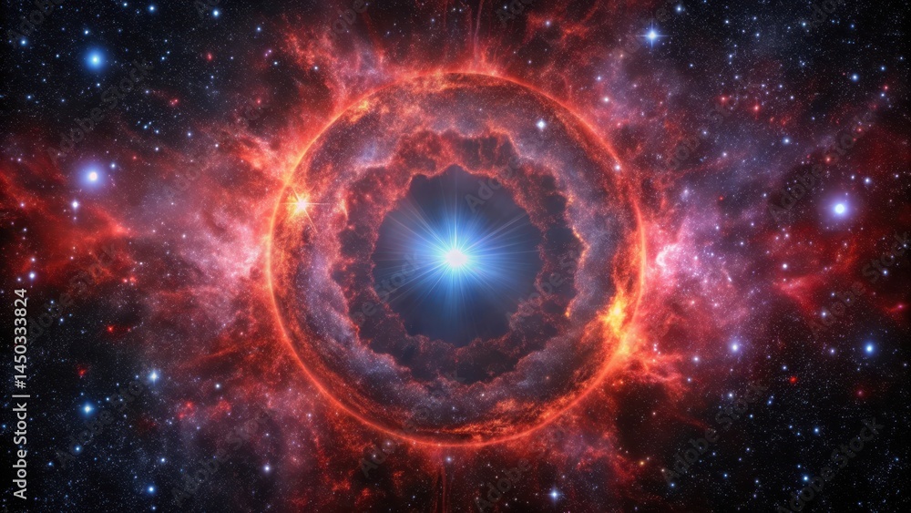 Obraz premium A dark nebula with a red supergiant star at its center , Dark, Nebula, Dark