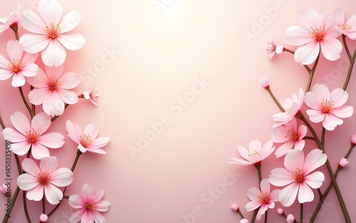 beautiful spring flowers on paper background. High quality