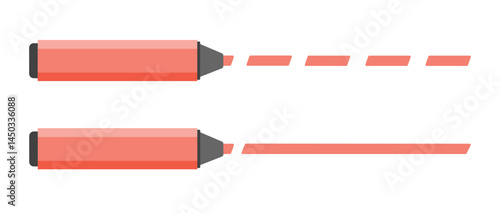 Colorful marker pens set. Highlighter pencil for school or kids