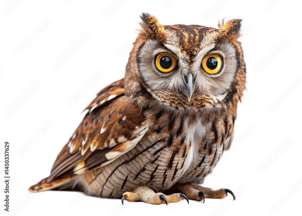 Naklejka premium Tropical Screech Owl isolated on white background
