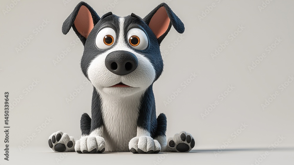 Cartoon dog, surprised expression Cartoon dog, surprised expression