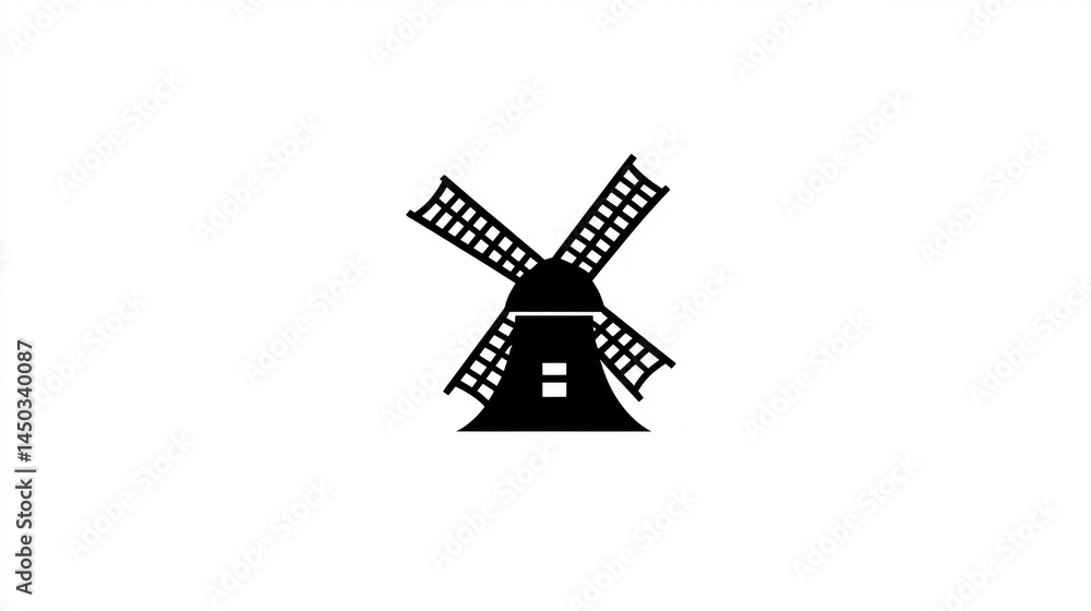 Simple black windmill graphic Simple black windmill graphic