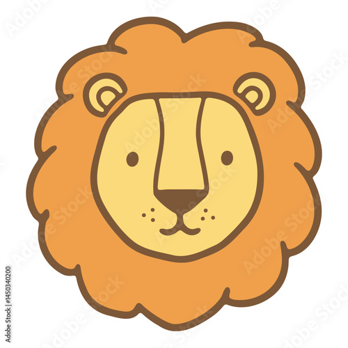  Lion head with a fluffy mane