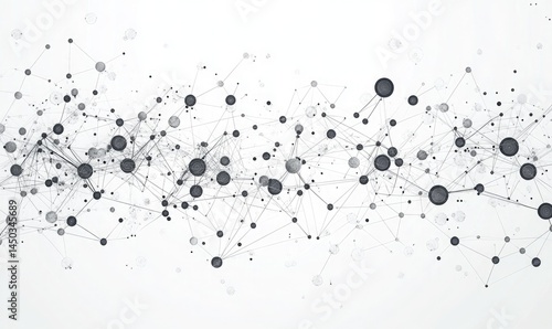 Network connections shown by the lines and dots on the white background demonstrate complexity