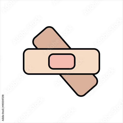 band-aid , bandage icon silhouette vector on white background.