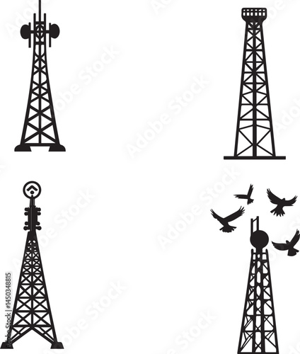 Tower  standing tall silhouette vector