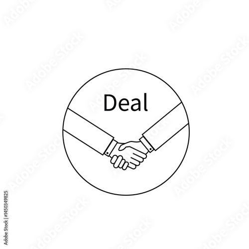 black thin line agreed or deal icon. linear simple flat style trend modern communication logotype graphic design isolated on white background. concept of done transaction or easy verbal agreement