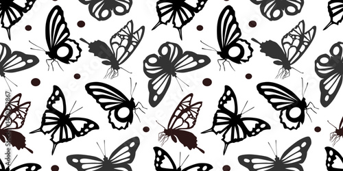 Vintage seamless pattern of butterfly for textile or fabric