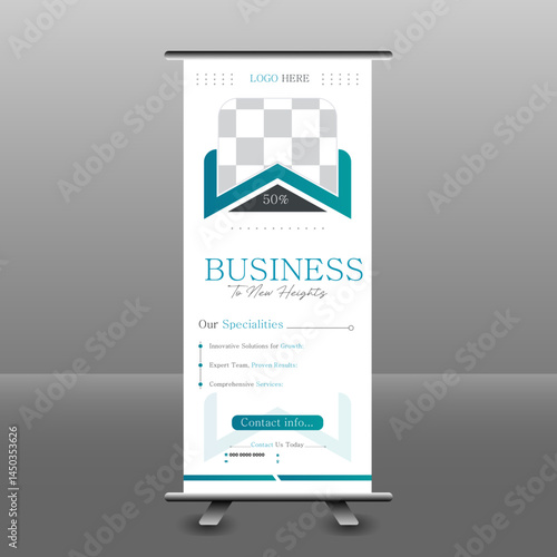Professional Unique Corporate Roll Up Banner design for business events, presentations and for marketing in print ready