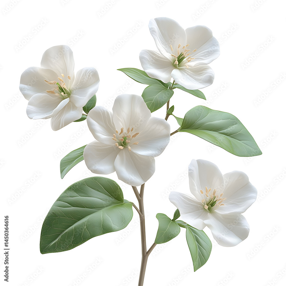 Obraz premium White Blossom 3D Illustration