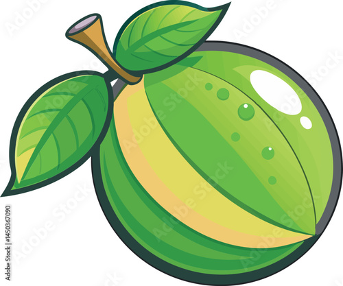A vibrant vector art illustration of mamoncillo, also known as Spanish lime, showcasing its green skin, juicy pulp, and tropical appeal.