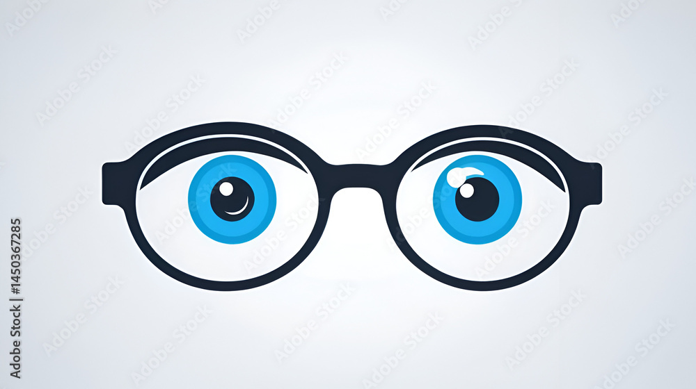 Fototapeta premium eyeglasses optometry vision eye glyph icon vector illustration