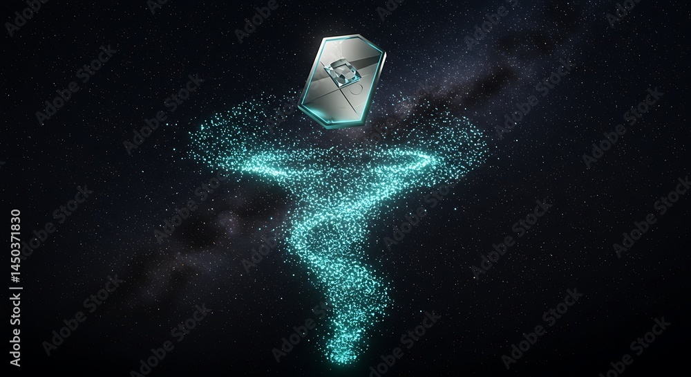 Fototapeta premium Space shield galaxy particles nebula cosmos universe starfield celestial background wallpaper design