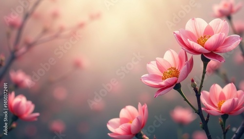 Abstract blurred floral pattern, flowing seamlessly into a muted tone, wallpaper, backdrop