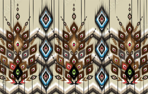 Ikat floral paisley embroidery on black background.geometric ethnic oriental pattern traditional.
Aztec style abstract vector illustration.design for texture,fabric,clothing,wrapping,decoration,carpet
