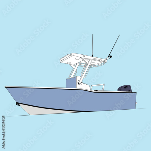 Boat Vector Line Art Illustration