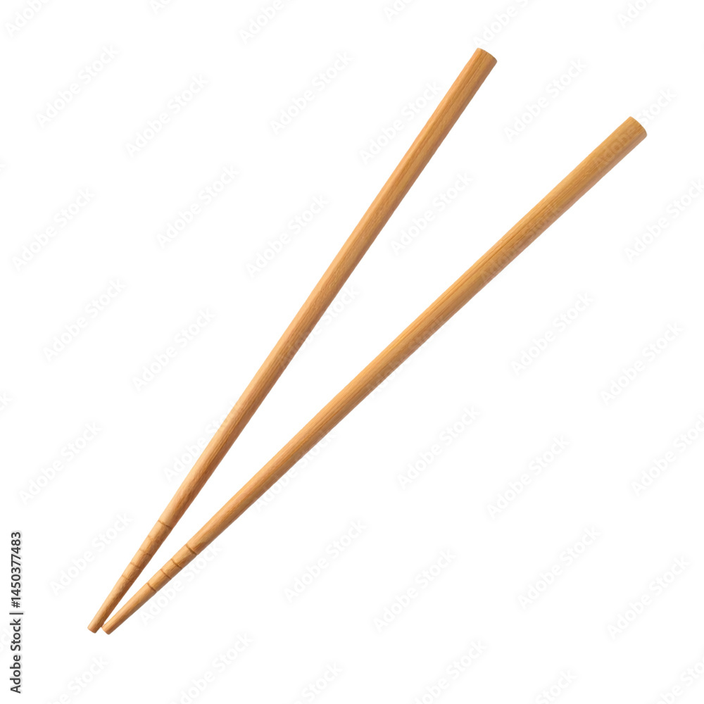 Pair of bamboo chopsticks isolated on transparent background with clipping path Pair of bamboo chopsticks isolated on transparent background with clipping path