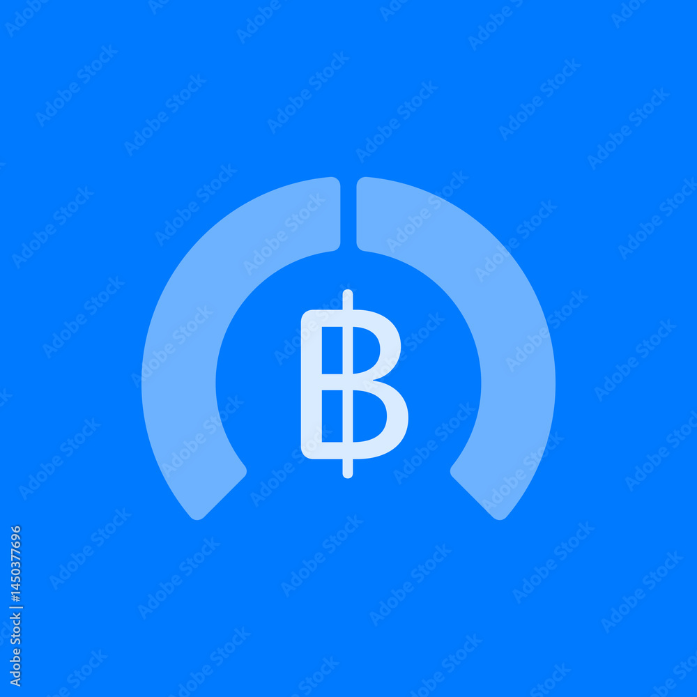 Baht Gauge Half Chart Icon Baht Gauge Half Chart Icon