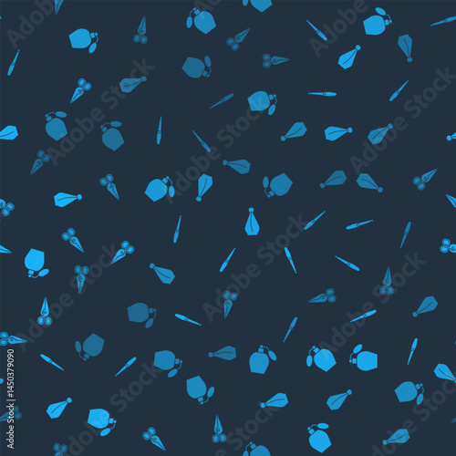 Set Perfume, Nail file, and Scissors on seamless pattern. Vector